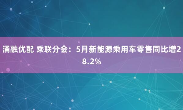 涌融优配 乘联分会：5月新能源乘用车零售同比增28.2%